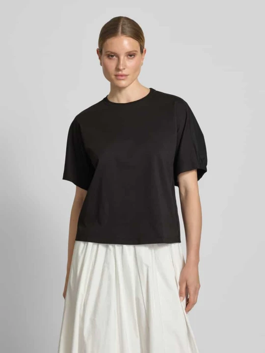 Zdjęcie produktu t-shirt z okrągłym dekoltem model 'CELLULA' MM By Max Mara Czarny