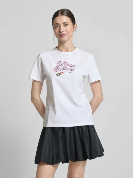 Zdjęcie produktu T-shirt z okrągłym dekoltem model ‘Damacia’ Hugo Biały