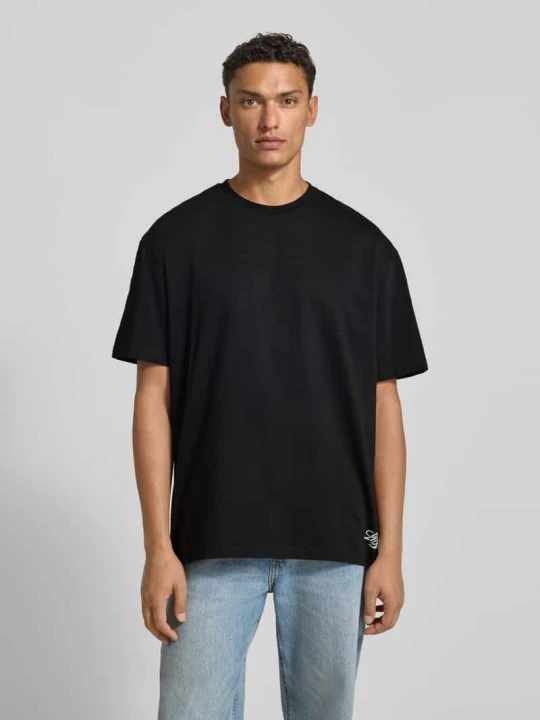 Zdjęcie produktu T-shirt z okrągłym dekoltem model ‘Danton’ Les Deux Czarny