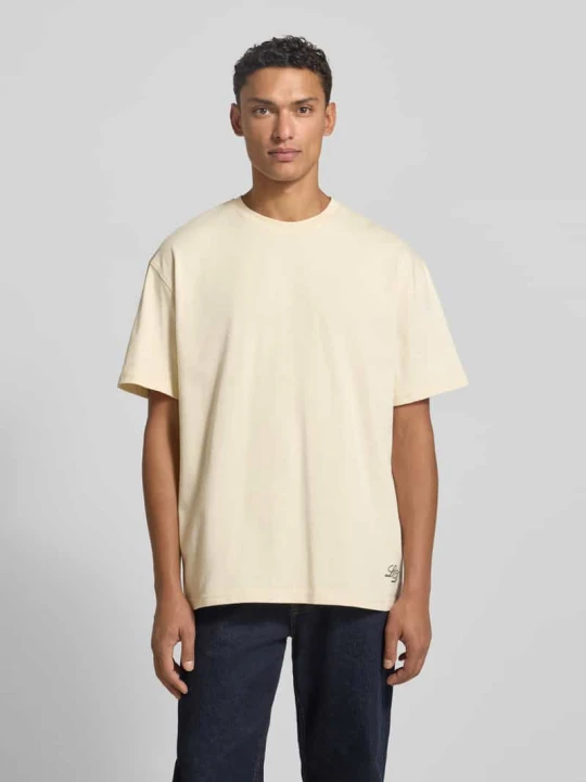 Zdjęcie produktu T-shirt z okrągłym dekoltem model ‘Danton’ Les Deux Piaskowy