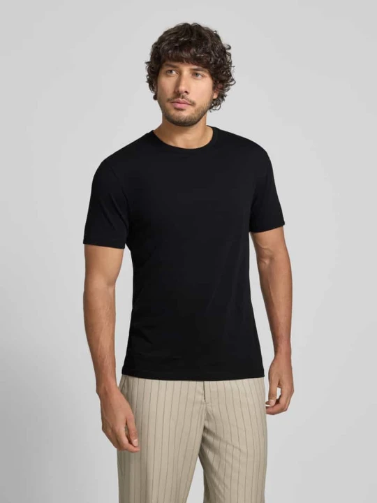 Zdjęcie produktu t-shirt z okrągłym dekoltem model 'DEN' CINQUE Czarny