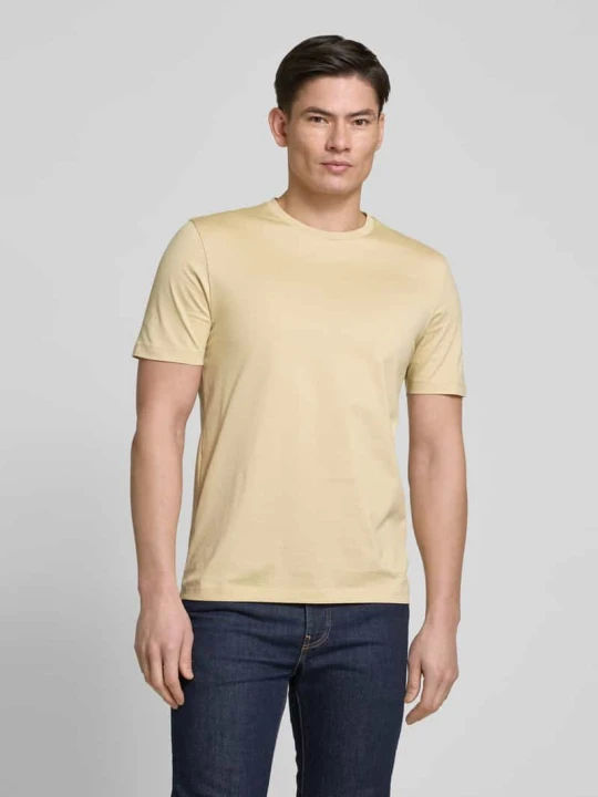 Zdjęcie produktu T-shirt z okrągłym dekoltem model ‘Dimerstee’ Hugo Beżowy