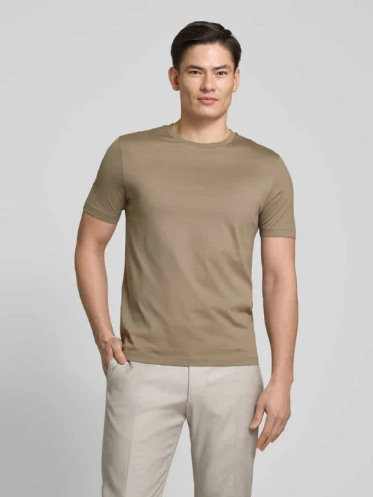 Zdjęcie produktu T-shirt z okrągłym dekoltem model ‘Dimerstee’ Hugo Jasnobrązowy