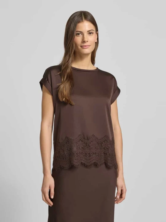 Zdjęcie produktu T-shirt z okrągłym dekoltem model „ELLETTE” Vila Średniobrązowy