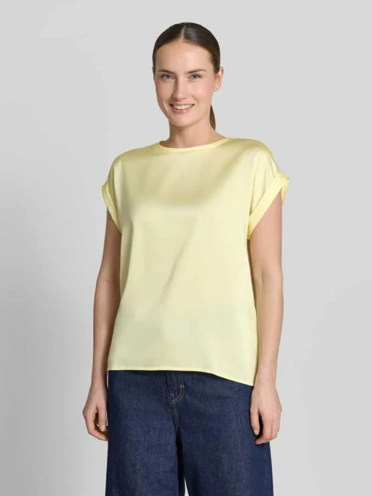 Zdjęcie produktu T-shirt z okrągłym dekoltem model „ELLETTE” Vila Jasnożółty