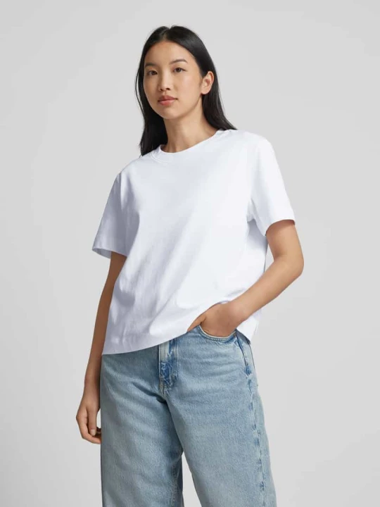Zdjęcie produktu T-shirt z okrągłym dekoltem model ‘ESSENTIAL’ Selected Biały
