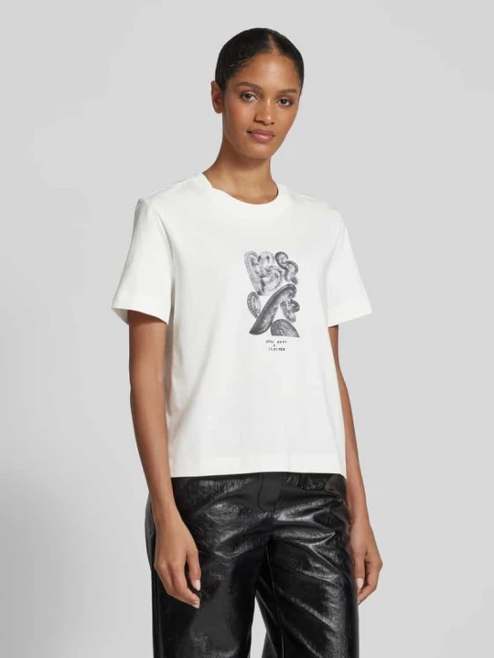 Zdjęcie produktu T-shirt z okrągłym dekoltem model ‘ESSENTIAL’ Selected Biały