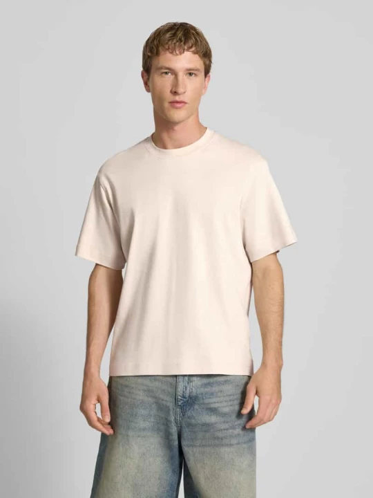 Zdjęcie produktu t-shirt z okrągłym dekoltem model 'EURBAN EDGE' Jack&Jones Beżowy
