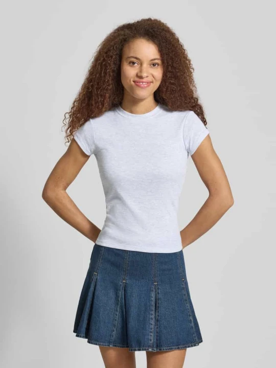 Zdjęcie produktu t-shirt z okrągłym dekoltem model 'EVERYDAY' Topshop Jasnoszary