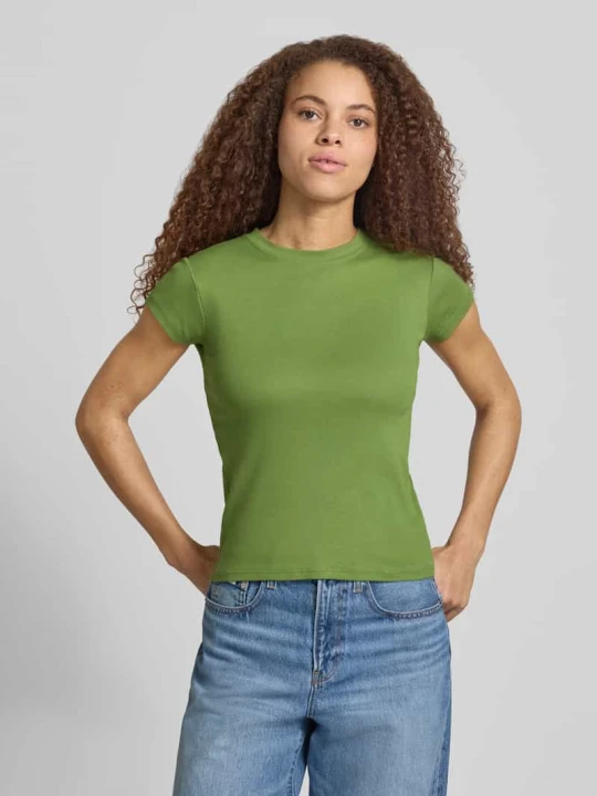 Zdjęcie produktu t-shirt z okrągłym dekoltem model 'EVERYDAY' Topshop Jasnozielony melanż