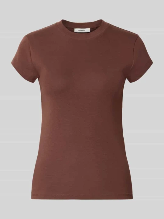Zdjęcie produktu t-shirt z okrągłym dekoltem model 'EVERYDAY' Topshop Ciemnobrązowy