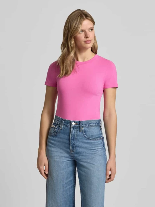 Zdjęcie produktu t-shirt z okrągłym dekoltem model 'GIGI' JJXX Mocnoróżowy