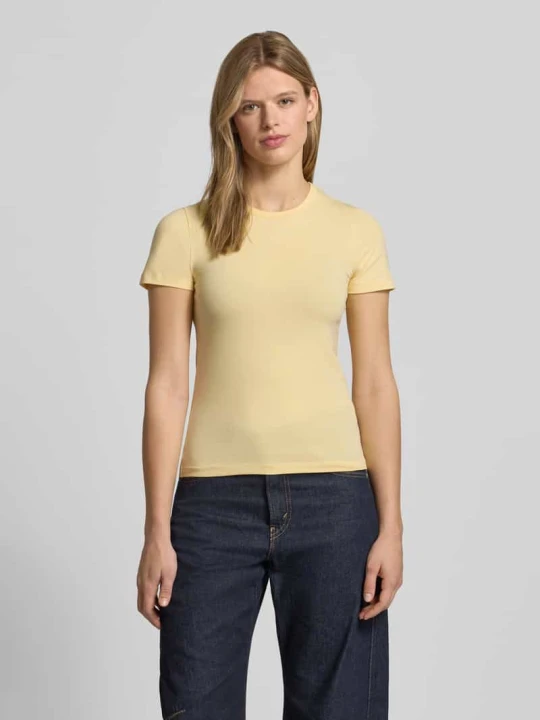 Zdjęcie produktu t-shirt z okrągłym dekoltem model 'GIGI' JJXX Jasnożółty
