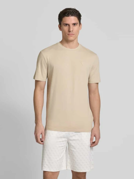 Zdjęcie produktu T-shirt z okrągłym dekoltem model ‘HEDLEY’ Guess Beżowy
