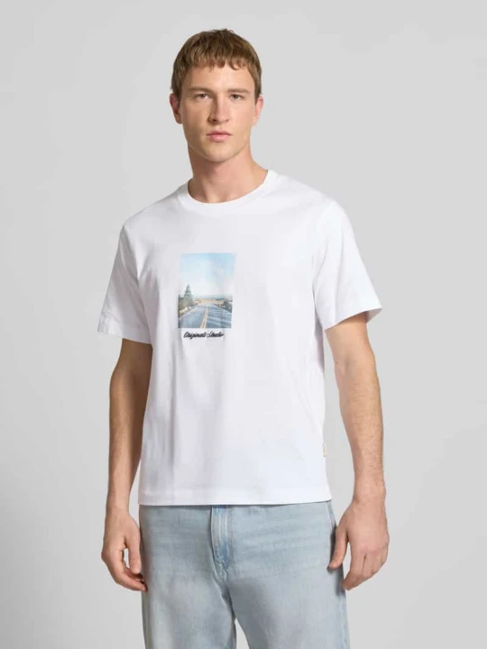 Zdjęcie produktu T-shirt z okrągłym dekoltem Model 'JORNORREBRO' Jack&Jones Biały