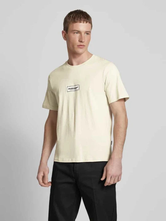 Zdjęcie produktu T-shirt z okrągłym dekoltem model ‘JORSPLIT’ Jack&Jones Miętowy
