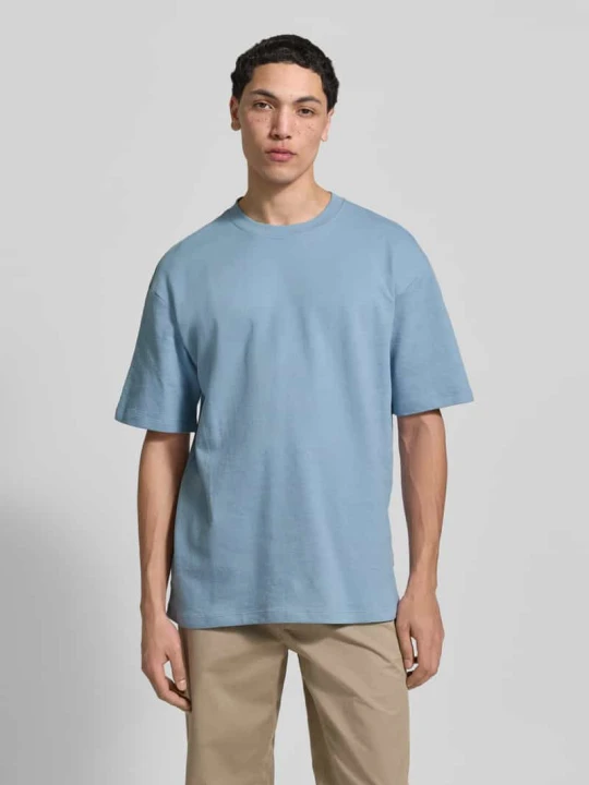 Zdjęcie produktu T-shirt z okrągłym dekoltem model 'KAISER' Blend Jeansowy niebieski
