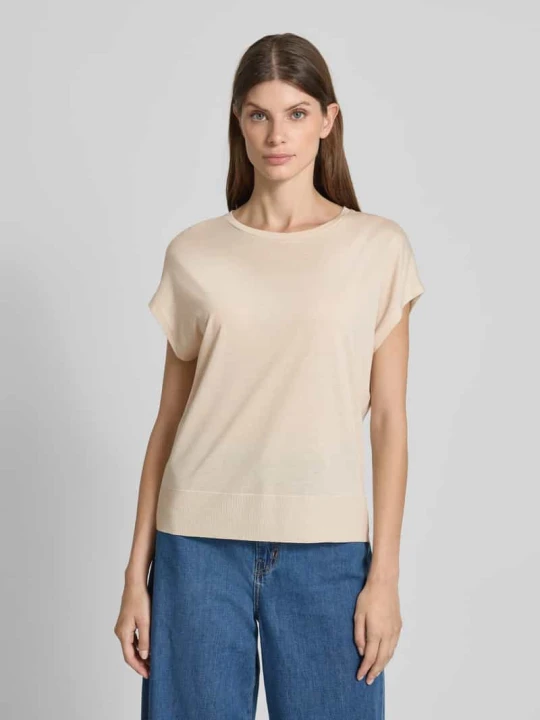 Zdjęcie produktu T-shirt z okrągłym dekoltem model ‘Kaja’ Someday Piaskowy