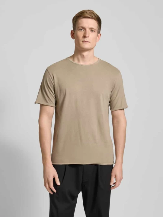 Zdjęcie produktu T-shirt z okrągłym dekoltem model ‘KENDRICK’ Drykorn Średniobrązowy