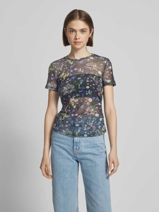 Zdjęcie produktu T-shirt z okrągłym dekoltem model ‘Lissy’ EDITED Czarny