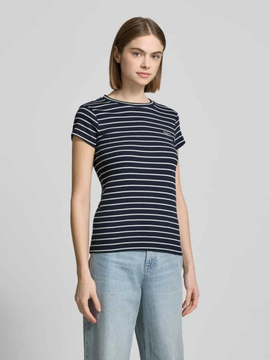 Zdjęcie produktu T-shirt z okrągłym dekoltem model ‘MERIBEL’ Pepe Jeans Granatowy