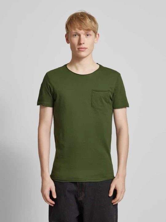 Zdjęcie produktu T-shirt z okrągłym dekoltem model ‘NOEL’ Blend Ciemnozielony