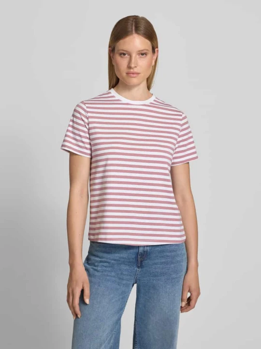 Zdjęcie produktu T-shirt z okrągłym dekoltem model 'NORA' Vila Różowawy