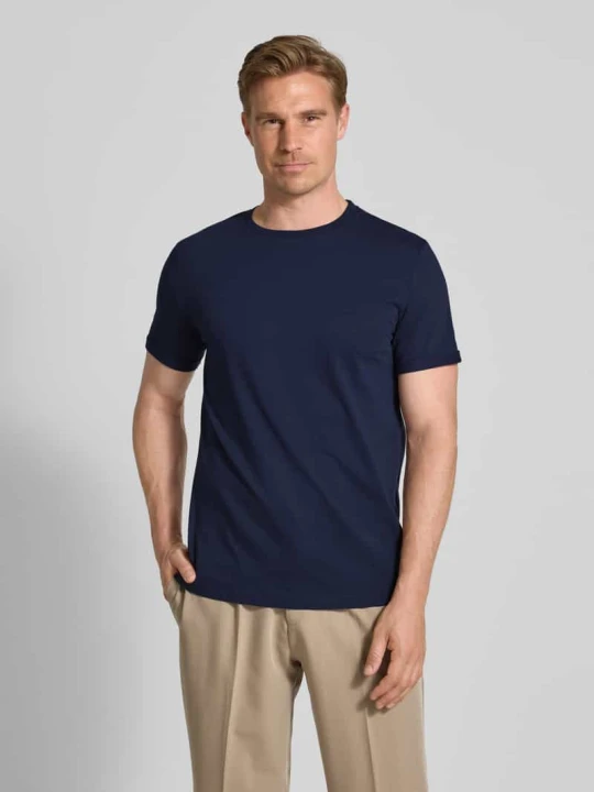 Zdjęcie produktu T-shirt z okrągłym dekoltem model ‘Norregaard’ Les Deux Granatowy