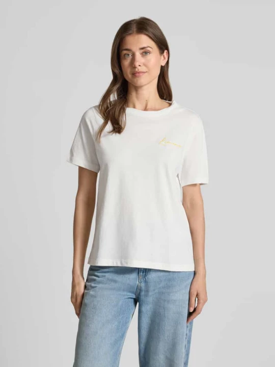 Zdjęcie produktu t-shirt z okrągłym dekoltem model 'SYBILLA' Vila Biały