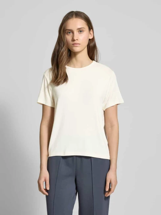 Zdjęcie produktu T-shirt z okrągłym dekoltem model 'ULTRA SOFT’ Calvin Klein Beżowy