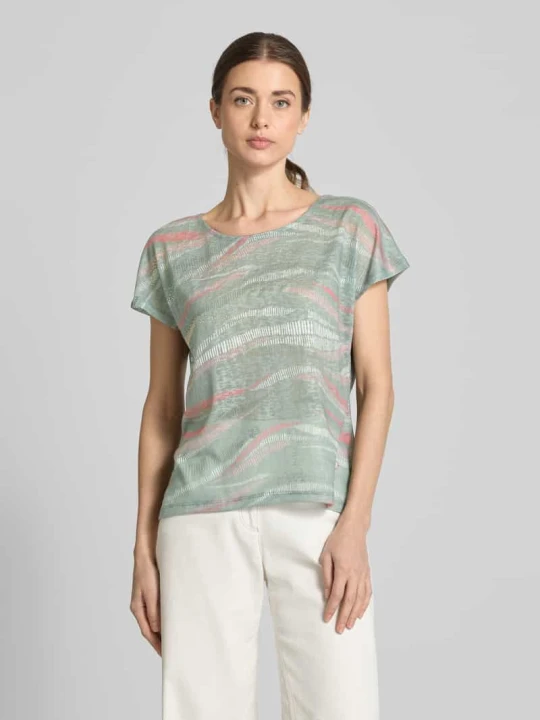 Zdjęcie produktu T-shirt z okrągłym dekoltem model ‘Valeria’ ZABAIONE Khaki