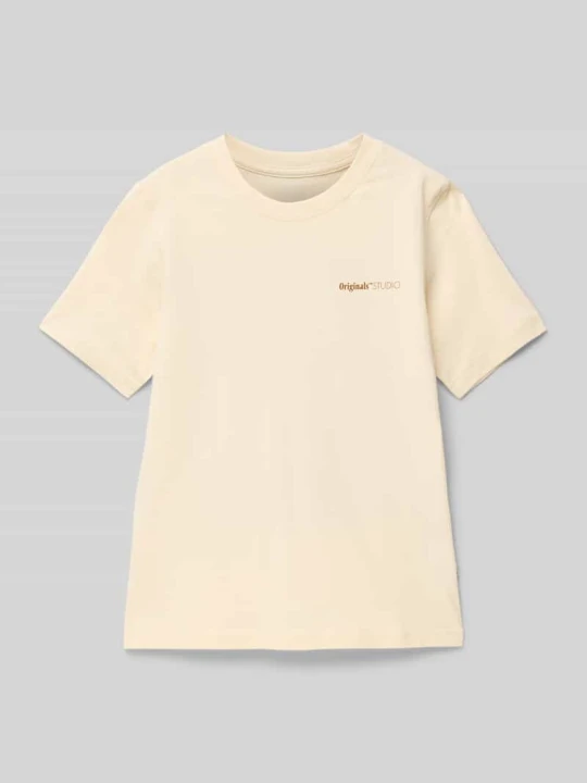 Zdjęcie produktu T-shirt z okrągłym dekoltem model ‘VARENNA’ Jack&Jones Écru