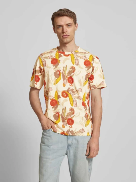 Zdjęcie produktu T-shirt z okrągłym dekoltem model ‘VARENNA’ Jack&Jones Złamany biały