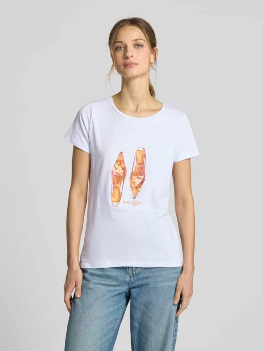 Zdjęcie produktu T-shirt z okrągłym dekoltem MORE & MORE Złamany biały