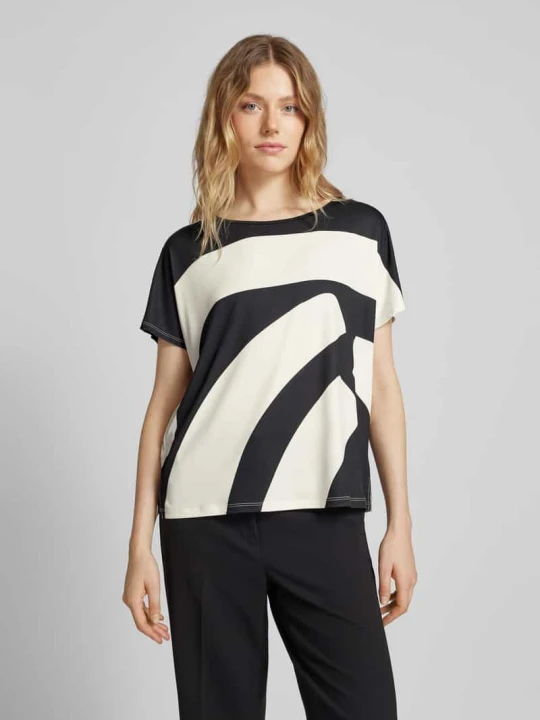 Zdjęcie produktu T-shirt z okrągłym dekoltem Oui Czarny