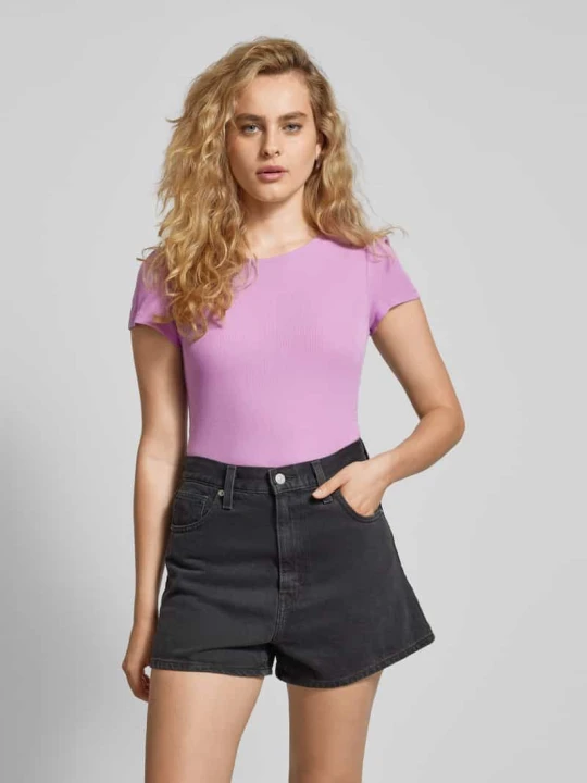 Zdjęcie produktu T-shirt z okrągłym dekoltem QS Fioletowy