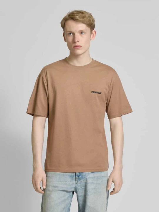 Zdjęcie produktu T-shirt z okrągłym dekoltem REVIEW Ziemisty brązowy