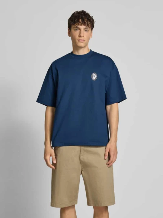 Zdjęcie produktu T-shirt z okrągłym dekoltem REVIEW Ciemnoniebieski