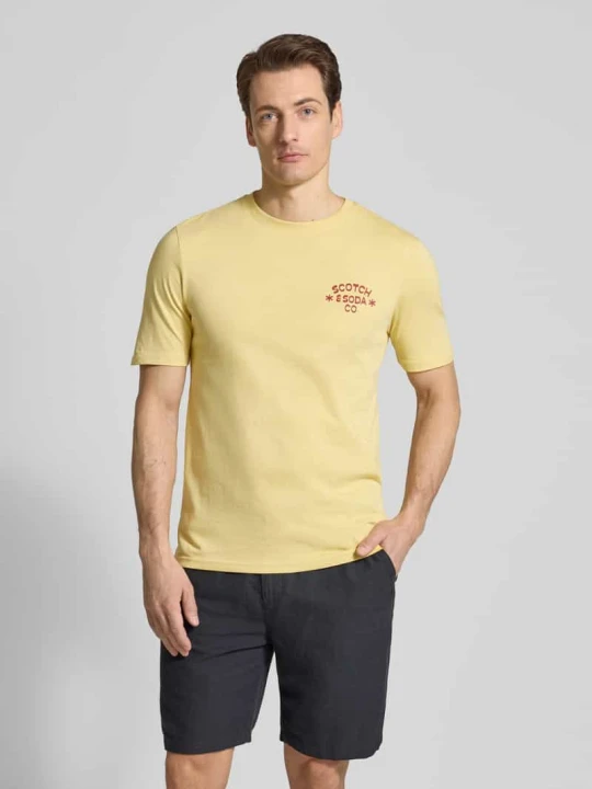 Zdjęcie produktu t-shirt z okrągłym dekoltem Scotch & Soda Jasnożółty