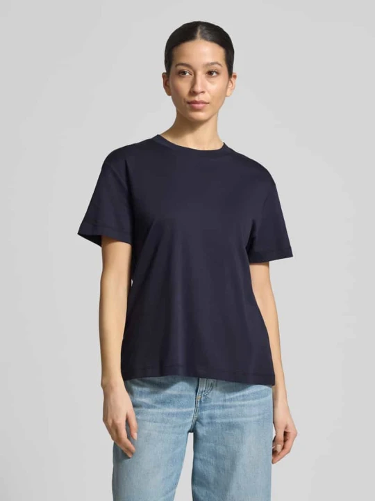 Zdjęcie produktu t-shirt z okrągłym dekoltem Stefanel Granatowy