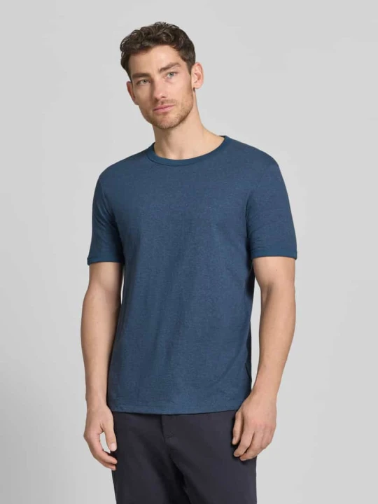 Zdjęcie produktu t-shirt z okrągłym dekoltem z mieszanki bawełny Tom Tailor Ciemnoniebieski