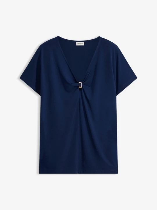 Zdjęcie produktu T-shirt z ozdobnym kółeczkiem BonPrix niebieski