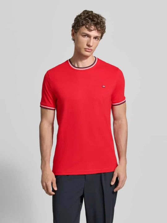Zdjęcie produktu t-shirt z paskami w kontrastowym kolorze i okrągłym dekoltem Christian Berg