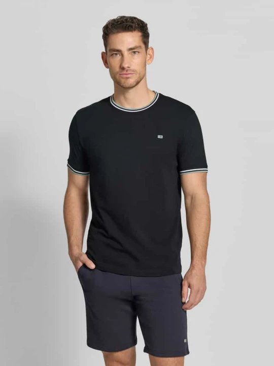 Zdjęcie produktu t-shirt z paskami w kontrastowym kolorze i okrągłym dekoltem Christian Berg