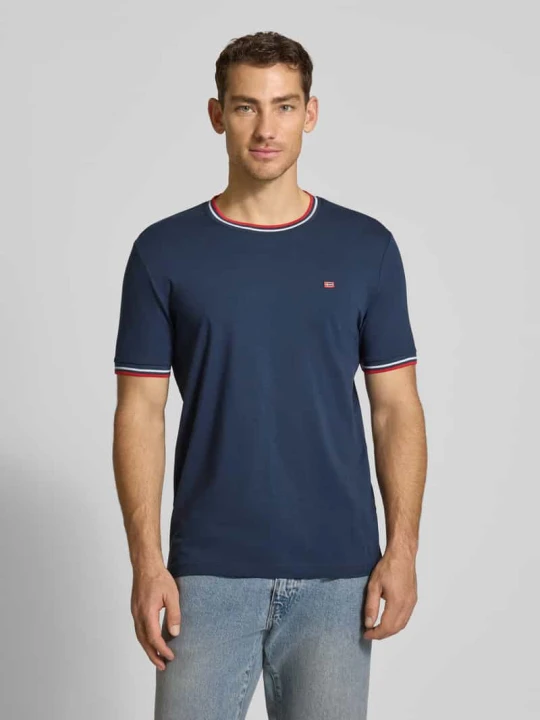 Zdjęcie produktu t-shirt z paskami w kontrastowym kolorze i okrągłym dekoltem Christian Berg