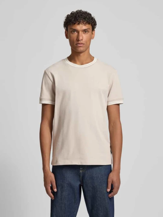 Zdjęcie produktu t-shirt z paski w kontrastowym kolorze model 'Jose' JOOP!