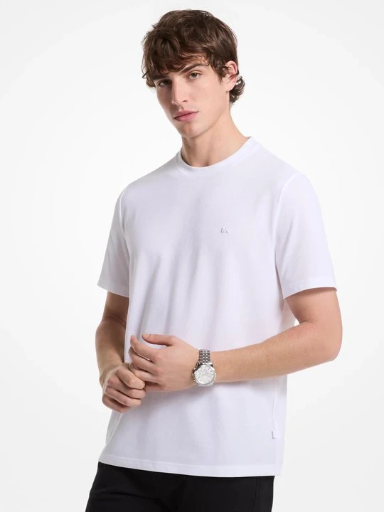 Zdjęcie produktu T-shirt z piki z mieszanki bawełny Michael Kors BIAŁY (Biały)