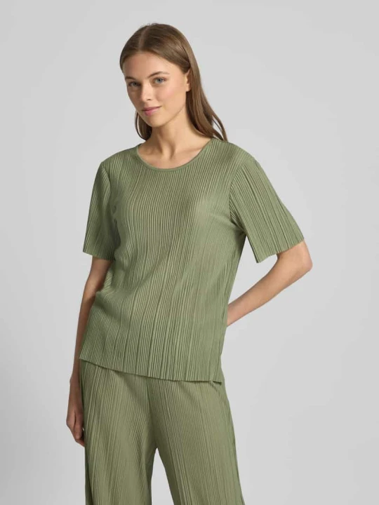 Zdjęcie produktu T-shirt z plisami model ‘PLISA’ Vila Khaki