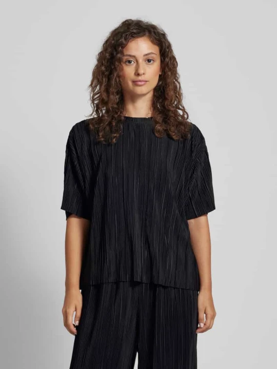 Zdjęcie produktu T-shirt z plisami model ‘RAVENNA’ Only Czarny