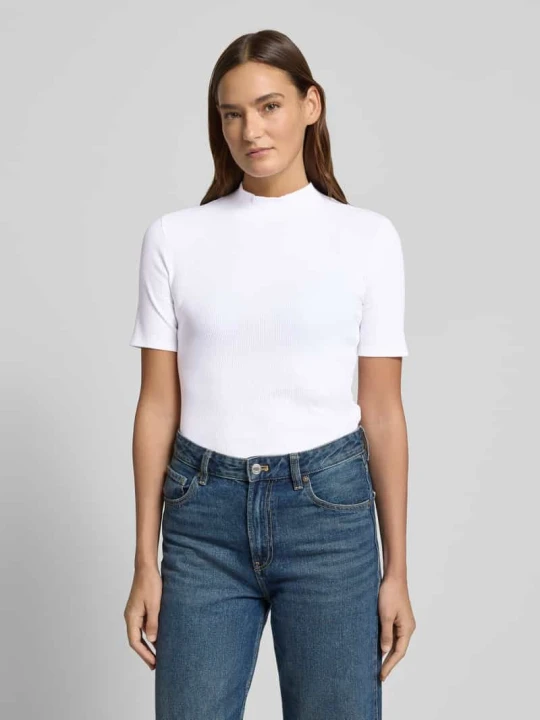Zdjęcie produktu T-shirt z prążkowaną stójką Scotch & Soda Biały